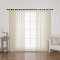 thumbnail image 1 of Quality Home Faux Linen Black Grommet Curtains s - Black Grommet Top - Ivory- 52" W x 84" L (Set of 2 Panels), 1 of 1