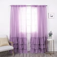 thumbnail image 1 of Quality Home Faux Linen Ruffle Curtains, 1 of 4