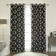 thumbnail image 1 of Quality Home Faux Silk Moroccan Blackout Curtain - Black - 52"W x 84"L (Single Panel), 1 of 4