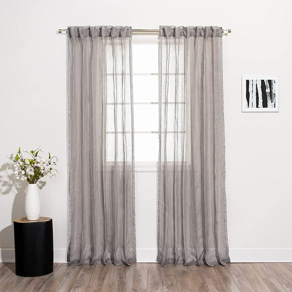 Quality Home Flax Linen Sheer Curtains