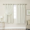 thumbnail image 1 of "Quality Home Lace Overlay Thermal Insulated Solid Blackout Curtains (52"" W x 63"" L - Set of 2 Panels, Biscuit)", 1 of 1