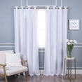 thumbnail image 1 of Quality Home Linen Blend Blackout Curtains - Antique Bronze Grommets - 52" W x 84" L - Optic White (Single Panel), 1 of 4