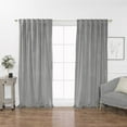 thumbnail image 1 of Quality Home Luster Velvet Blackout Curtains - Back Tab/Rod Pocket - Grey - 52" W x 96" L (1 Panel), 1 of 6