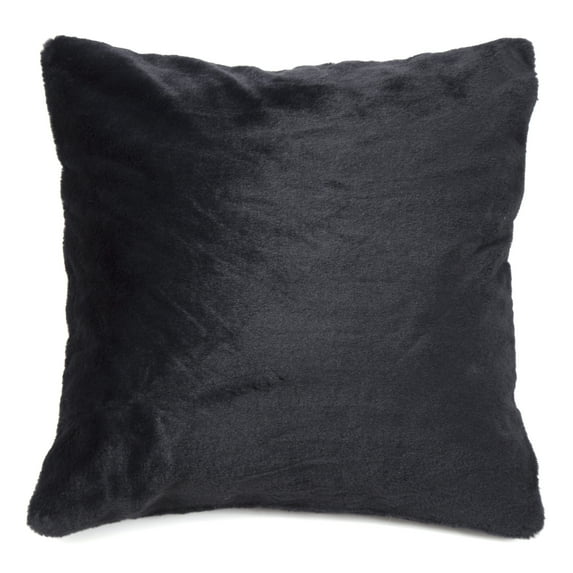 Quality Home Luxe Fur Pillow - Insert Not Included - Black - 18" x 18" - (2 Pillow Covers)