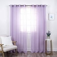 thumbnail image 1 of Quality Home Set of 2 Linen-Textured Semi-Sheer Curtain Panels – Antique Bronze Grommet Faux Linen Window Treatment for Living Room, Dining Room, Bedroom (Lavender, 52" W x 84 " L), 1 of 5
