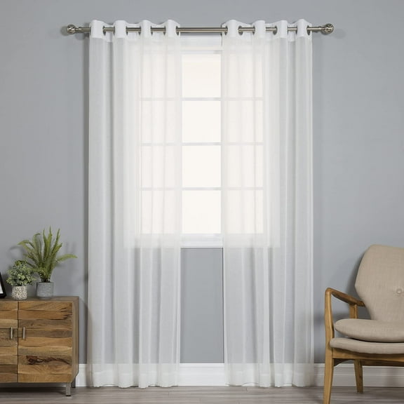 Quality Home Sheer 2 Panel Curtain Set 84" Length