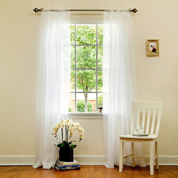 Quality Home Sheer 2 Panel Curtain Set 96" Length