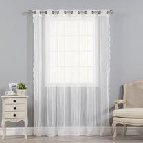 Quality Home Sheer Lace Dot Wide Width Grommet Curtain