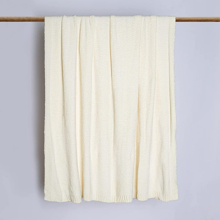 Ivory chenille throw clearance