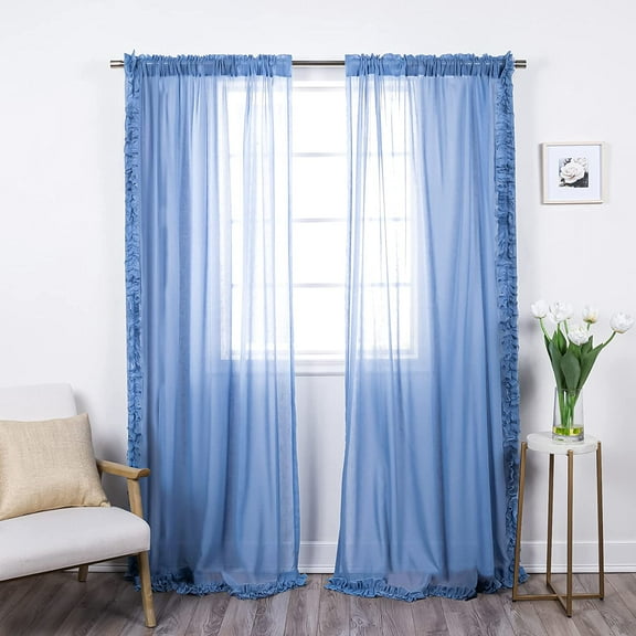 Quality Home Small Ruffle Curtains