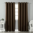 thumbnail image 1 of Quality Home Thermal Insulated Blackout Curtains - Stainless Steel Nickel Grommet Top - Chocolate - 52"W x 84"L - (Set of 2 Panels), 1 of 4
