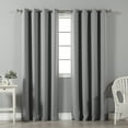 thumbnail image 1 of Quality Home Thermal Insulated Blackout Curtains - Stainless Steel Nickel Grommet Top - Grey - 52"W x 108"L - (Set of 2 Panels), 1 of 3
