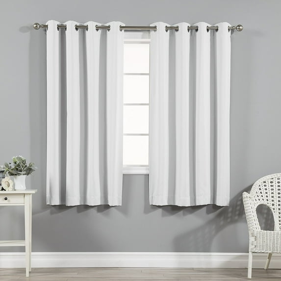 Quality Home Thermal Insulated Blackout Curtains - Stainless Steel Nickel Grommet Top - Vapor - 52"W x 84"L - (Set of 2 Panels)