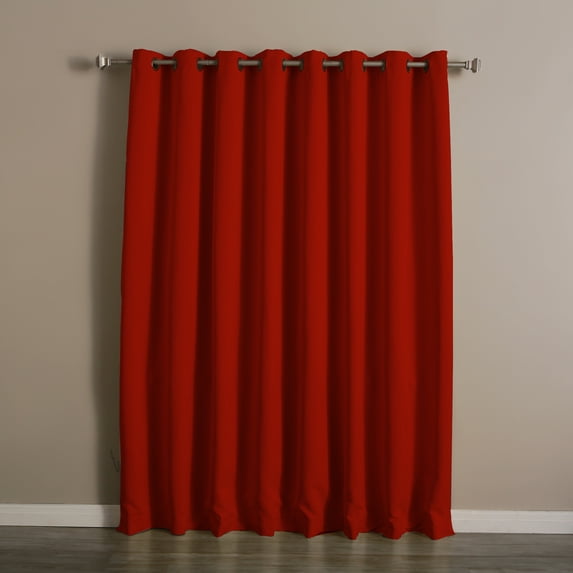 Quality Home Wide Basic Bronze Grommet Blackout Curtain - Cardinal.Red - 100"W X 84"L (Single Panel)