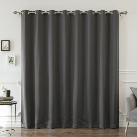 Quality Home Wide Basic Bronze Grommet Blackout Curtain - Dk.Grey - 80"W X 84"L (Single Panel)