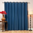 thumbnail image 1 of Quality Home Wide Basic Bronze Grommet Blackout Curtain - Navy - 100"W X 96"L (Single Panel), 1 of 3