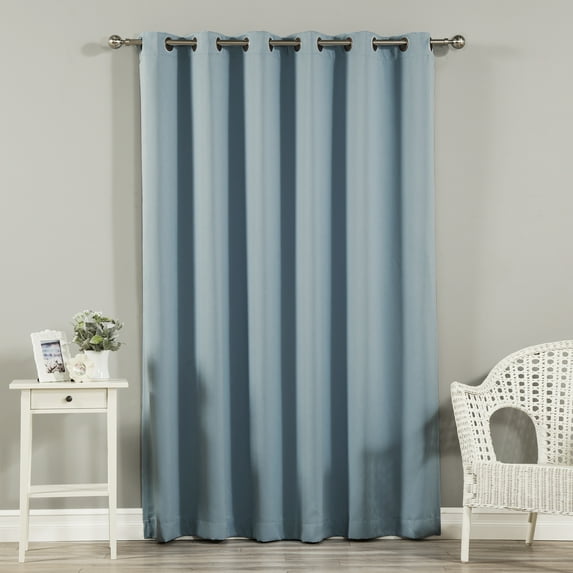 Quality Home Wide Basic Bronze Grommet Blackout Curtain - Ocean - 80"W X 108"L (Single Panel)