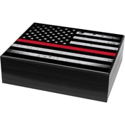 Quality Importers Red Line Flag Firefighter 15-20 Cigar Traveler Humidor - 1085