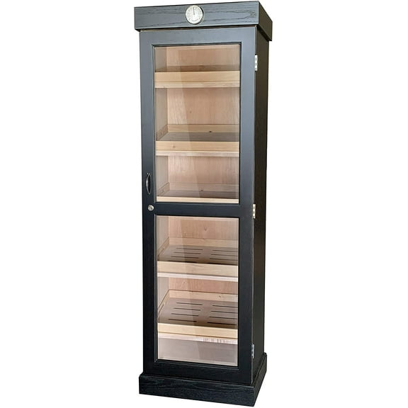 Quality Importers Trading Humidor Cigar Display Tower, Black