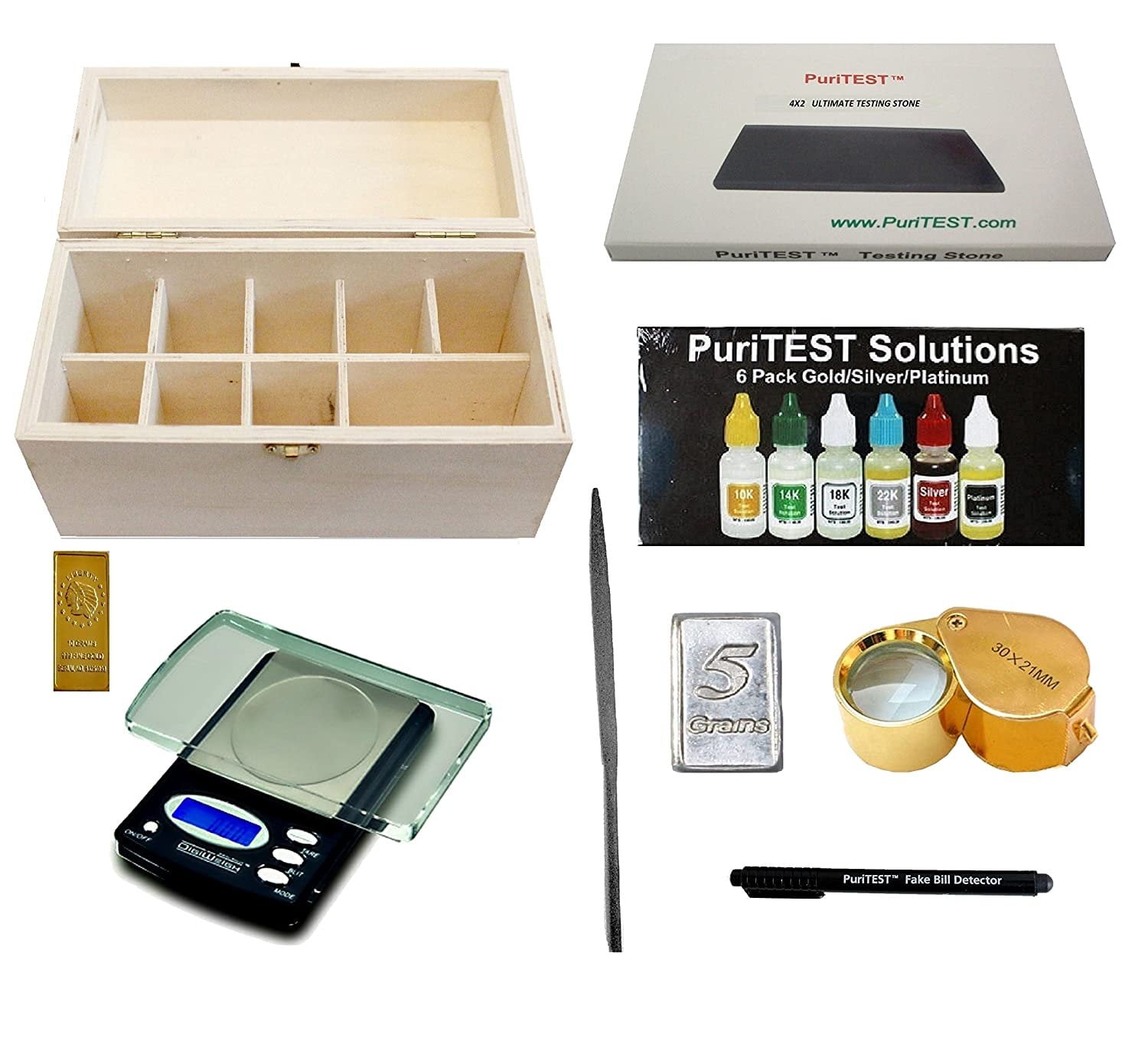 Quality Jewelry Testing Kit 10k 14k 18k 22k Gold, Platinum, Silver .999