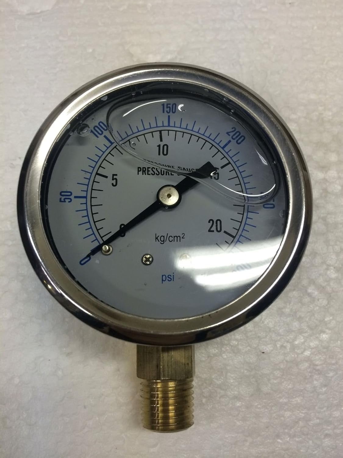 Quality Liquid Filled 2.5" 300 PSI Air Pressure Gauge Lower Mnt / Side