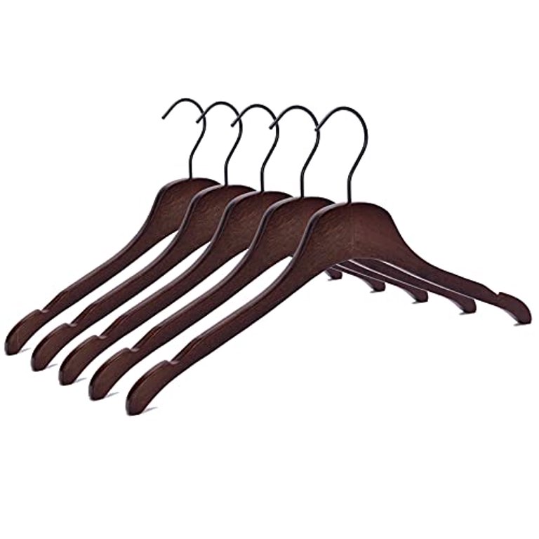 Contoured Deluxe Wooden Coat Hanger