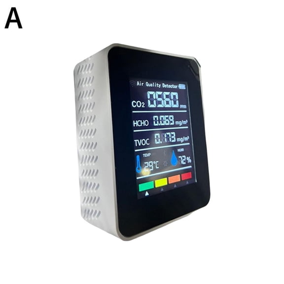 Quality Monitor,CO2 Monitor,5in1 Indoor CO2 Formaldehyde HCHO TVOC Tester Alarm,Desktop Quality Tester, Quality Meters for Home Office Hotel Restaurant School