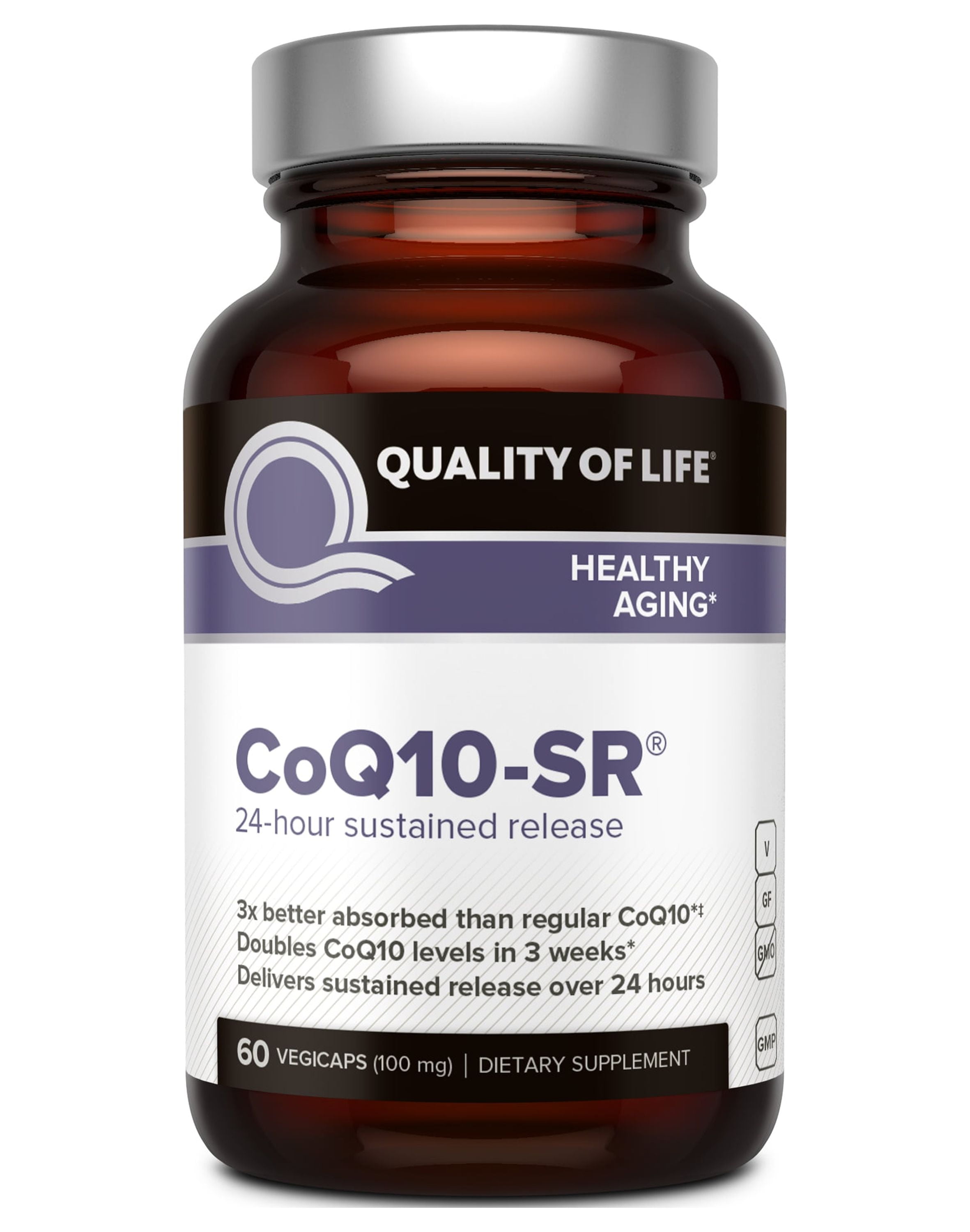 Quality Of Life Labs CoQ10SR Healthy Aging 60 Vegetarian Capsules