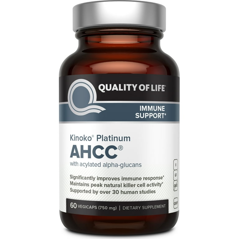 Quality of Life Kinoko Platinum AHCC, Immune Support, 60