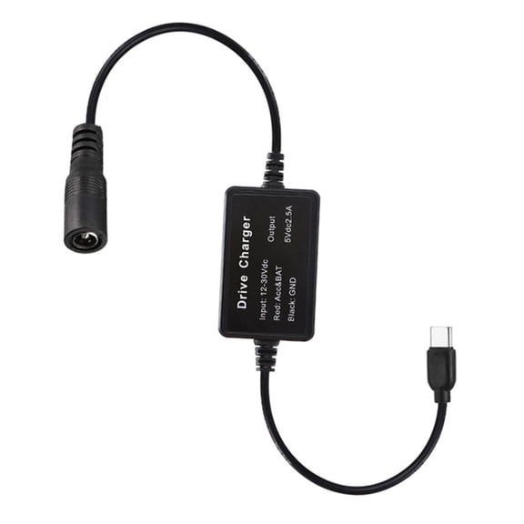 Quality PVC DC5.5x2.1 To USB C Power Cord 9V/12V/24V DC5521 to USB C Converter Cable 12V 30V Input 5V 2.5A Output