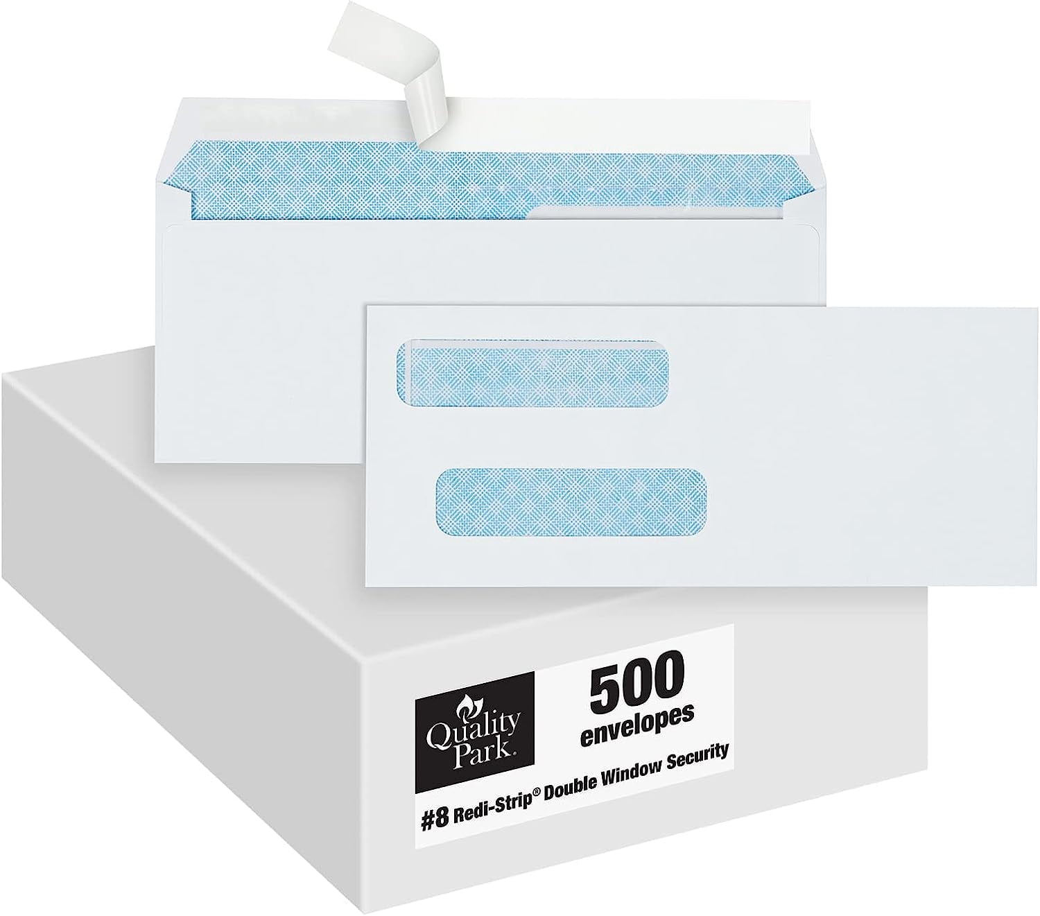 Quality Park 8 Double Window Security Envelopes for QuickBooks Checks