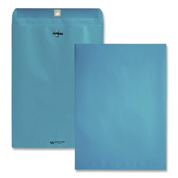 Quality Park Brightly Colored 9x12 Clasp Envelopes, Blue, 10 / Pack (Quantity)