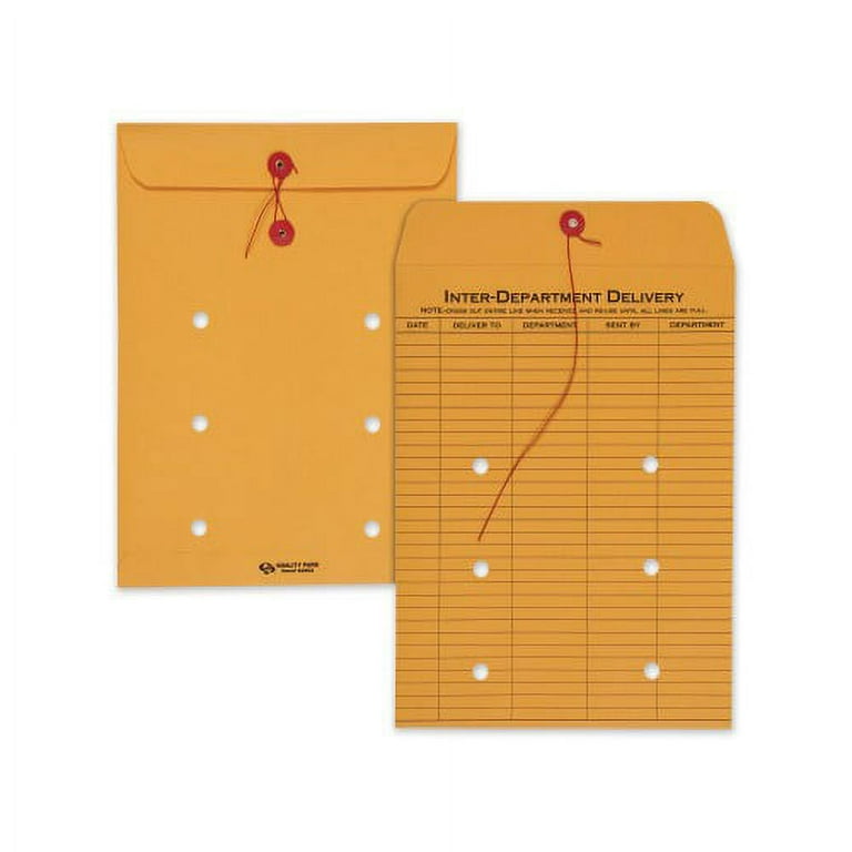 Brown Kraft String/Button Interoffice Envelope, #98, One-Sided Five-Column Format, 31-Entries, 10 x 15, Brown Kraft, 100/CT Brown Kraft String/Button Interoffice Envelope, #98, One-Sided Five-Column Format, 31-Entries, 10 x 15, Brown Kraft, 100/CT