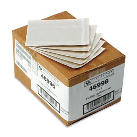 Quality Park Clear Front Self-Adhesive Packing List Envelope 6 x 4 1/2 1000/box