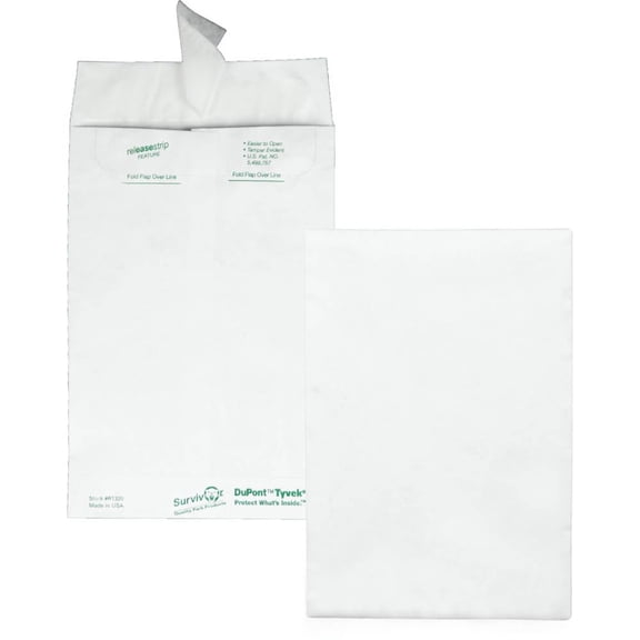Quality Park Flap-Stik Open-end Envelopes - Catalog - 6"W x 9" L- 14 lb - Peel & Seal - Tyvek - White