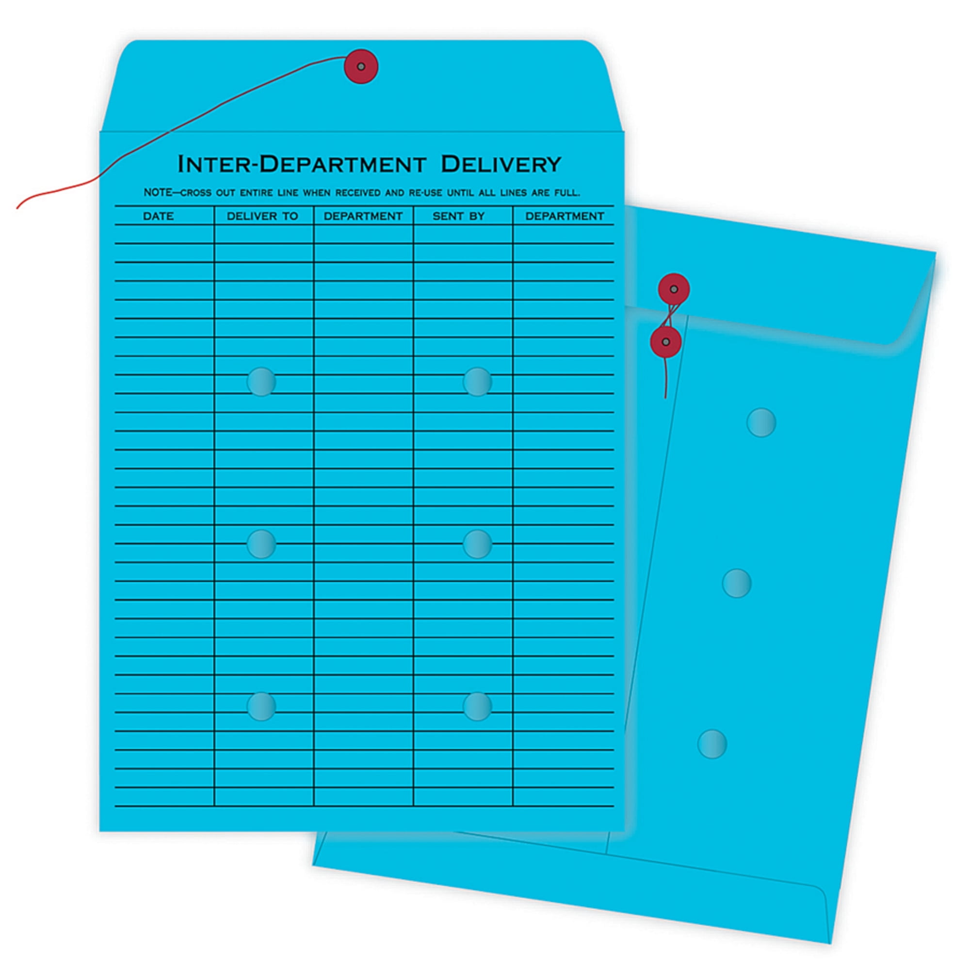 String Closure Box Quality Park® Interdepartment String & Button Closure Envelopes, 10