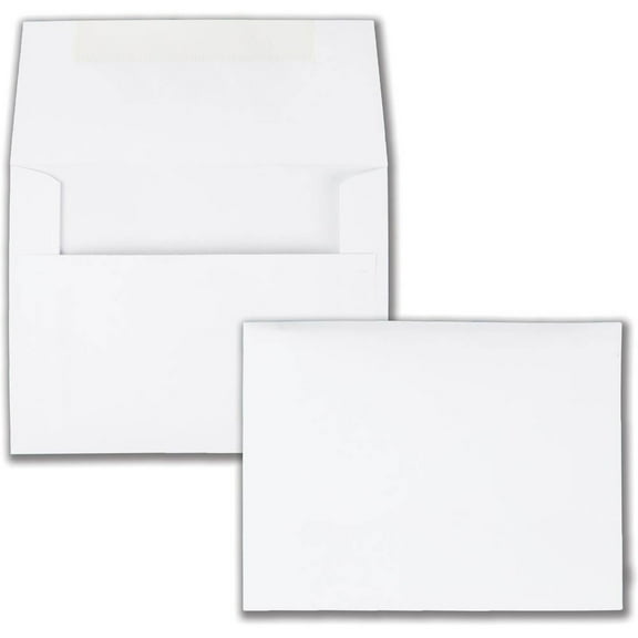 Quality Park Invitation Envelopes - Announcement-1by2 - 4 3by8"W x 5 3by4" L- 24 lb - Gummed - Wove - White