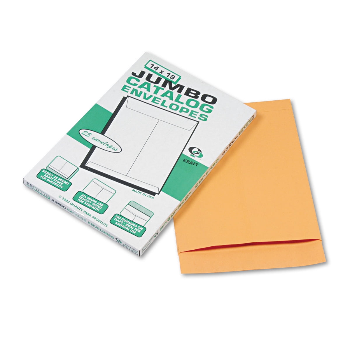 Quality Park Jumbo Kraft Envelopes - Catalog - 14"W x 18" L- 28 lb - Kraft