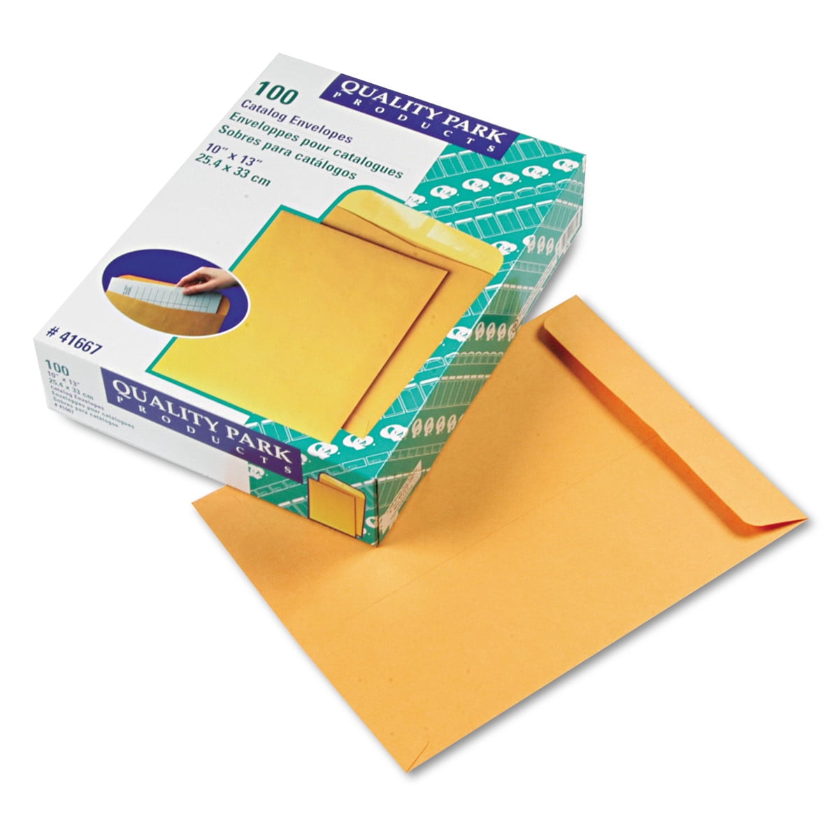 Quality Park Kraft Catalog Envelopes - Catalog - 3 1by2 - 10"W x 13" L- 28 lb - Gummed - Kraft