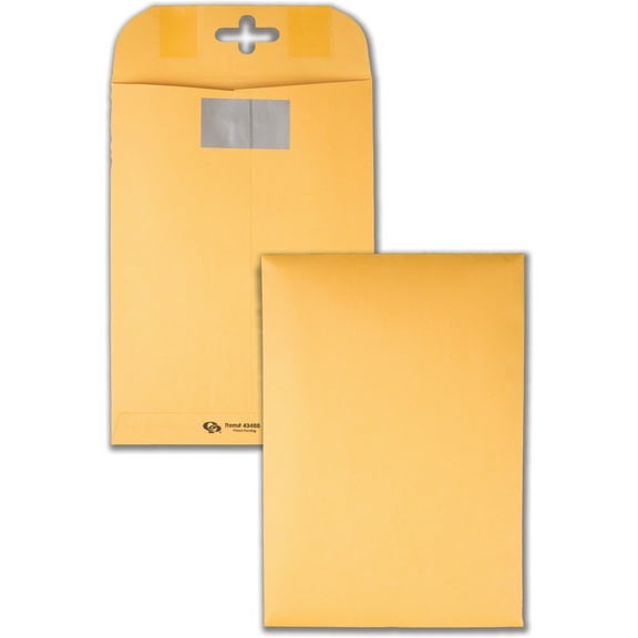 Quality Park Postage Saving Clasp Envelopes, 6 x 9 Inches, Kraft Brown, Pack of 100