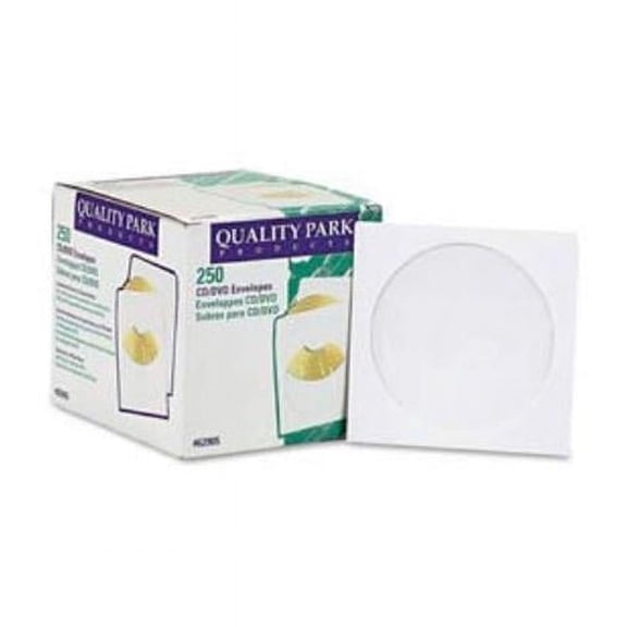 Quality Park Products B49489 24 lbs CD & DVD Sleeves, White - 5 x 5 in. - 250 per Box