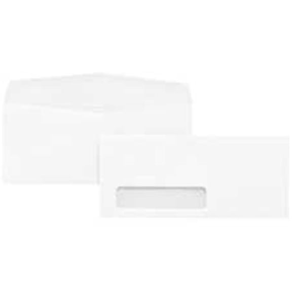 Quality Park Products Embossed Envelopes- Window- 24Lb- No 10- 4-.13in.x9-.50in.- WE - White
