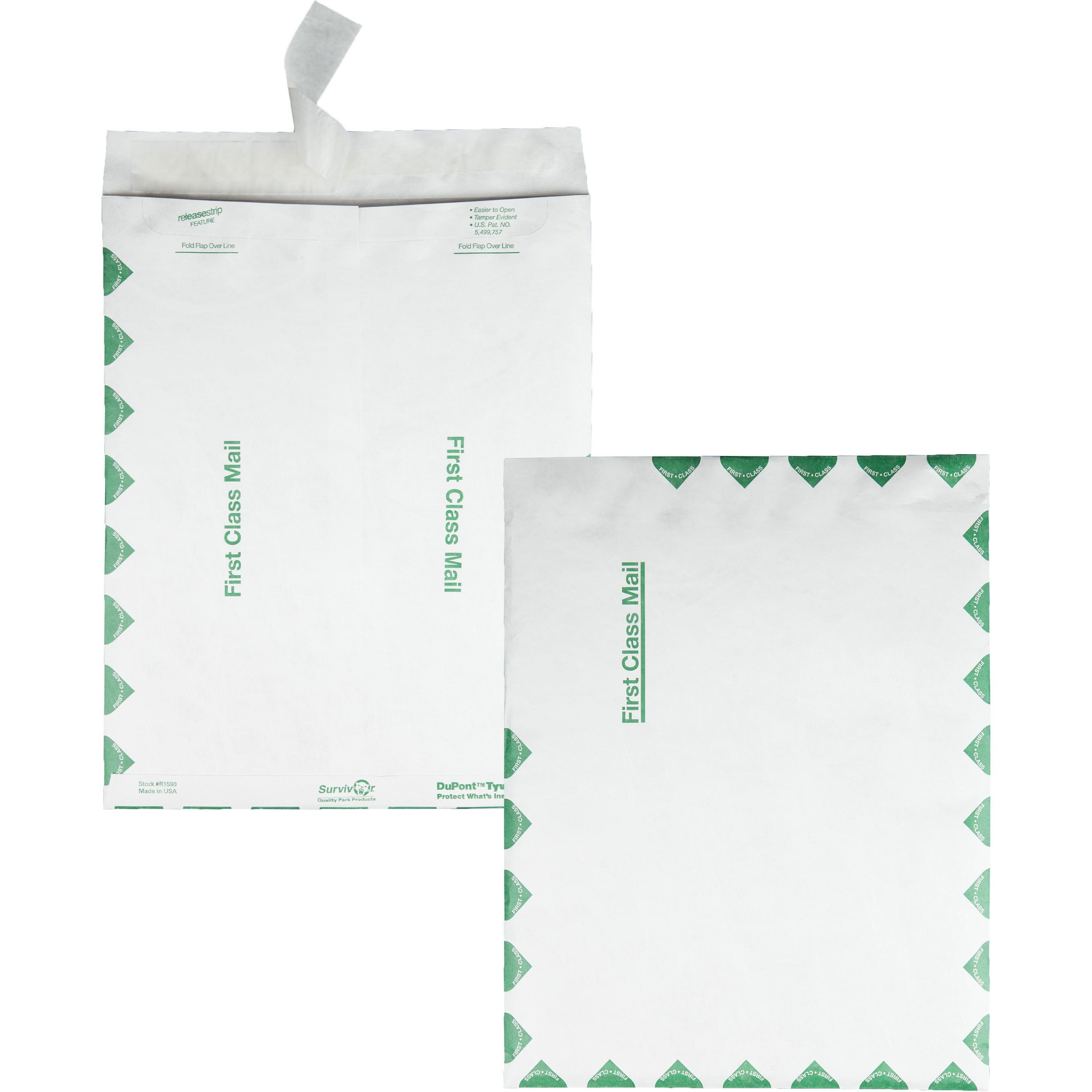 Quality Park Products QUAR1590 Tyvek Open-End Envelope- 1st Class- 10in.x13in.- WE