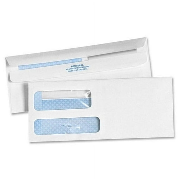Quality Park Redi Seal Envelope #10 4 1/8 x 9 1/2 Double Window White 500/Box 24559