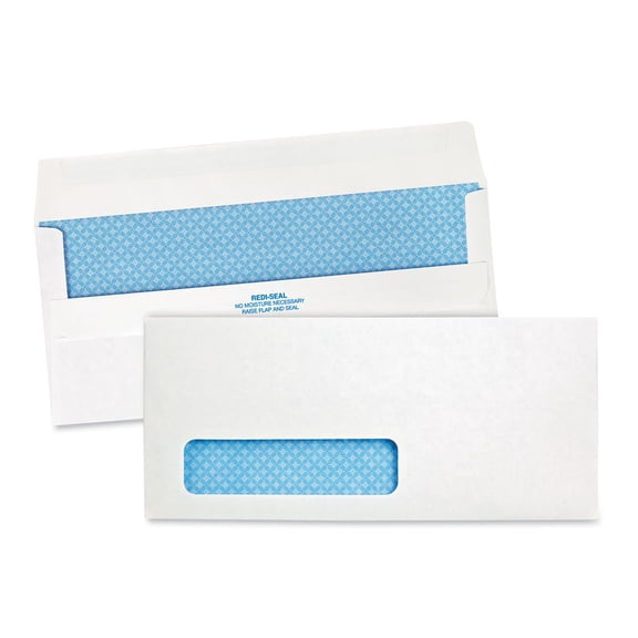Quality Park Redi-Seal Envelope, #10, Commercial Flap, Redi-Seal Closure, 4.13 x 9.5, White, 500/Box (21418)