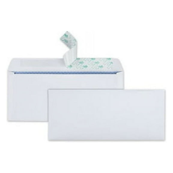 Quality Park Redi Strip Security Tinted Envelope, #10, 4 1/8 x 9 1/2, White, 30/Box