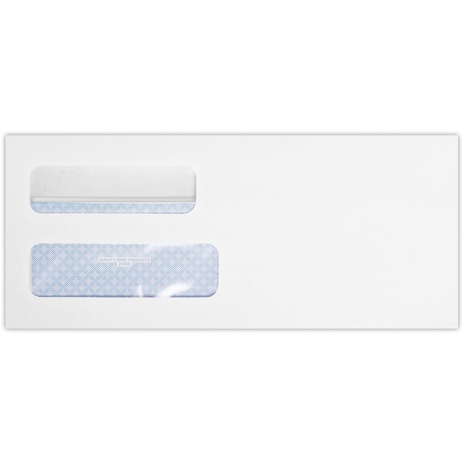 Quality Park Self Seal Security Tinted #10 Double Window Envelope 4 1/2x9 1/2 WE 24559-QP-50