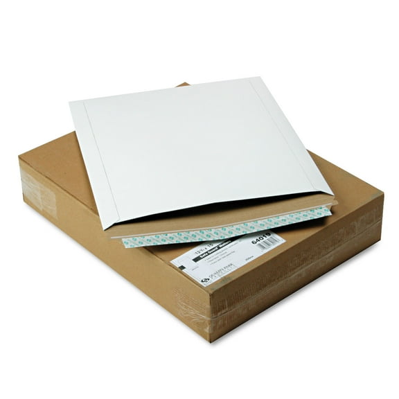 Quality Park Sturdy Fiberboard Photo Mailers Board - 12 3/4" Width x 15" Length - Self-sealing - Fiberboard - 25 / Box - White