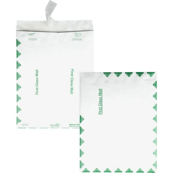 Quality Park Survivor Tyvek First Class Envelopes - First Class Mail - 6"W x 9" L- 14 lb - Peel & Seal - Tyvek - White