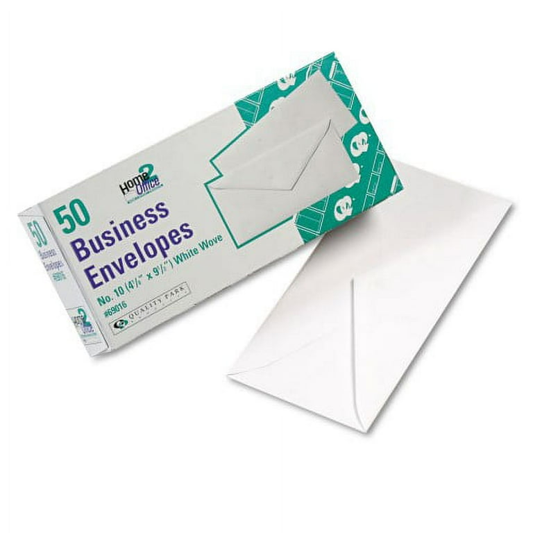 White Wove Business Envelope Convenience Packs, #10, Bankers Flap, Gummed Closure, 4.13 x 9.5, White, 50/Box White Wove Business Envelope Convenience Packs, #10, Bankers Flap, Gummed Closure, 4.13 x 9.5, White, 50/Box
